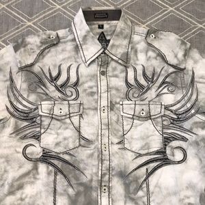 ROAR Men’s Embroidered Button Down Shirt